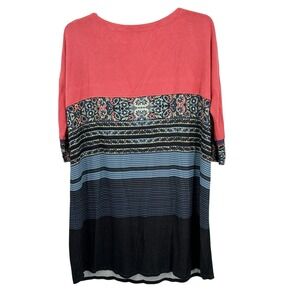 Free People  Women Sz Med Stepping Out Shift Knit Shirt Oversized Top Y2K Baggy